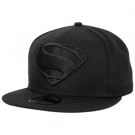 Superman Justice League Logo Black on Black New Era 59Fifty Fitted